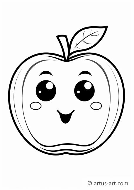Kolorowanka z jabłkiem w kształcie twarzy